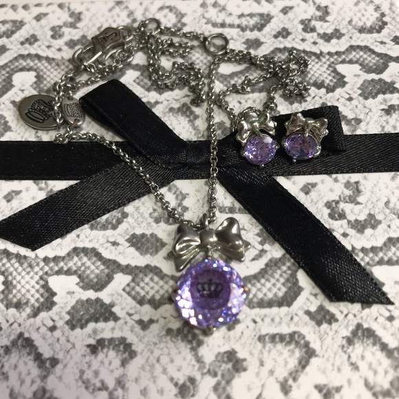 Juicy Couture Jewelry - JC purple necklace and matching earrings set Juicy Couture Jewelry - JC purple necklace and matching earrings set